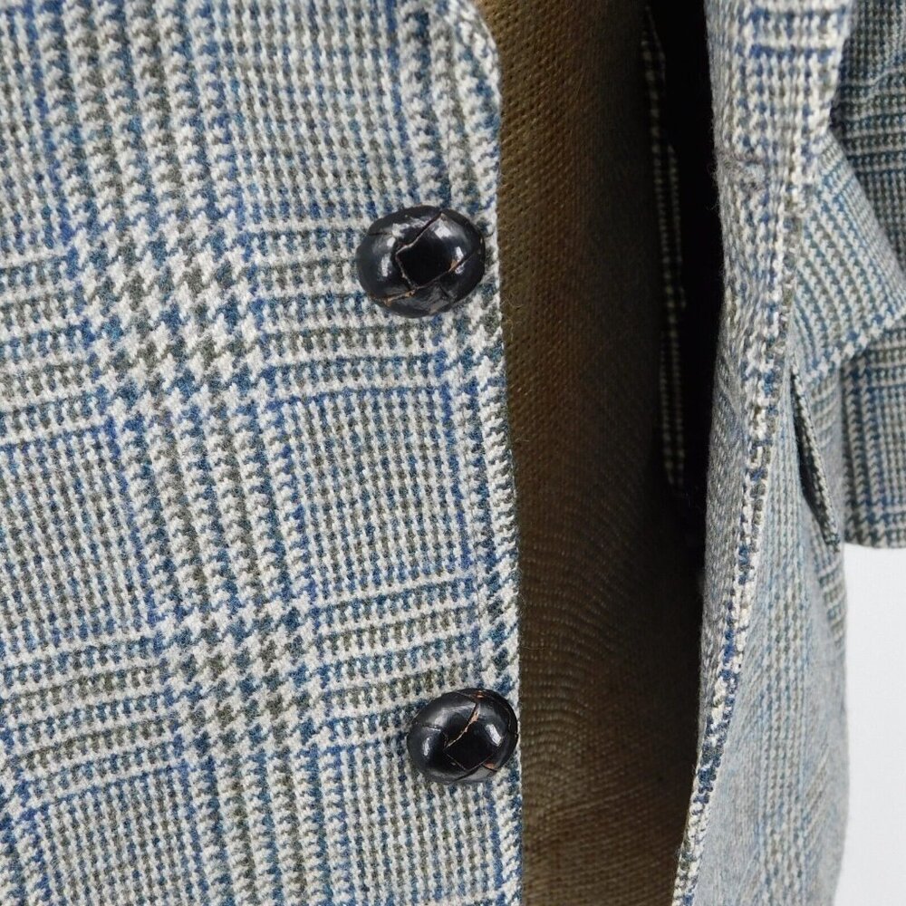 Mens Gray Glen Plaid 2 Button Wool Sport Coat Size 42 Wellington Clothes Vintage - Picture 6 of 7